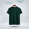 Whimsical Understated -Craftsmanship and Trendy -Mens Premium Solid T-shirt-Bottle Green color 100%cotton- Progressively Better.