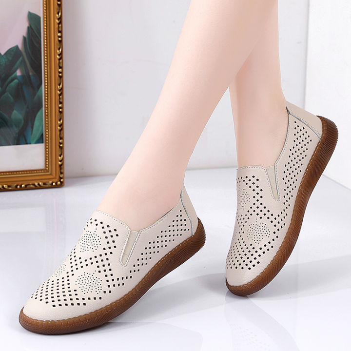 Summer Women Casual Shoes Fashion Hollow Out Loafers Breathable Women s Flat Shoes Ladies Designer Sneakers Slip on Moccasins House Foocus Daraz .bd