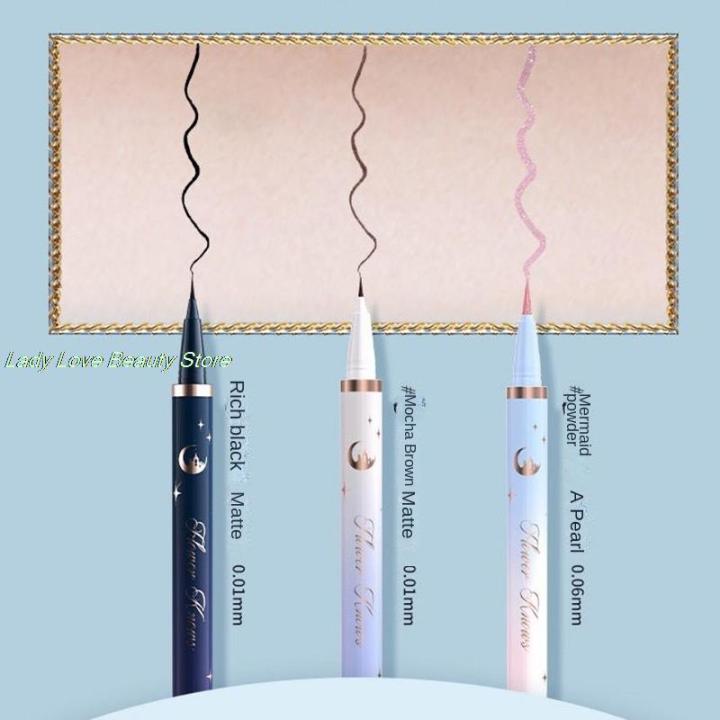 Flower Knows Moonlight Mermaid Waterproof Eyeliner Pen Super Slim Precise Professional Liquid Eye Liner Pencil 3 Colors