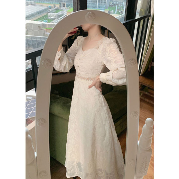 2023Spring-Summer%20NewinsSuper%20Fairy%20Slimming%20Embroidered%20Lace%20High-End%20Dress%20Women's%20French%20First%20Love%20Platycodon%20Grandiflorum%20Skirt%20-%20Image%206