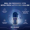 NIVEA MEN Antiperspirant Roll-on for Men, Fresh Active Fresh Scent, 50ml. 
