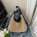 Woven Bag Women's Summer New Fashion Retro Tote Bag Versatile Large Capacity Shoulder Bag Straw Bag.