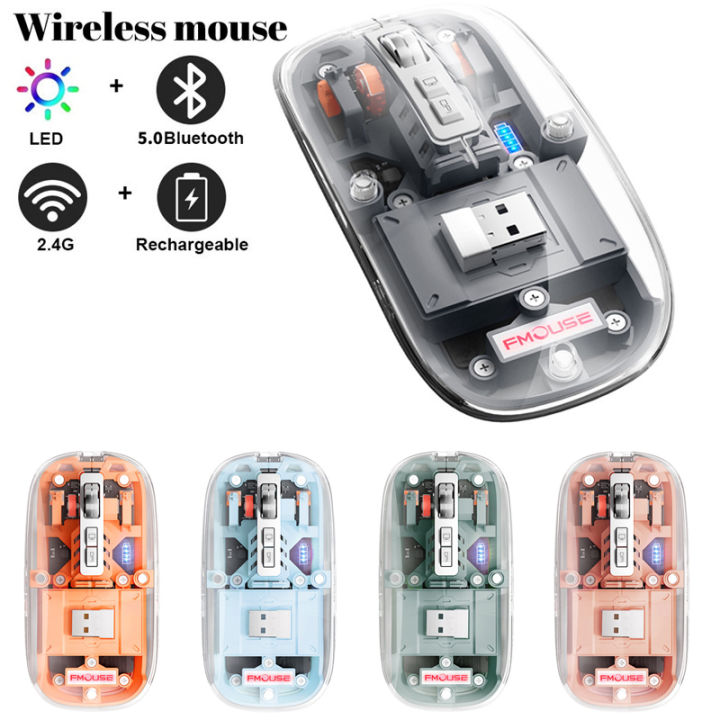 PI notebook with 2.4G open shell mouse, standard wireless mouse transparent rechargeable bluetooth mouse Hz USB 2400D computer gaming wireless mouse