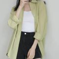 Fashion Casual Spring and Summer Sun Protection Shirt Korean Style Women2023New Niche Thin Simple Graceful Solid Color Shirt.