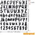 vinyl letter stickers-10 sheet x White background alphabet number stickers-White & Black. 