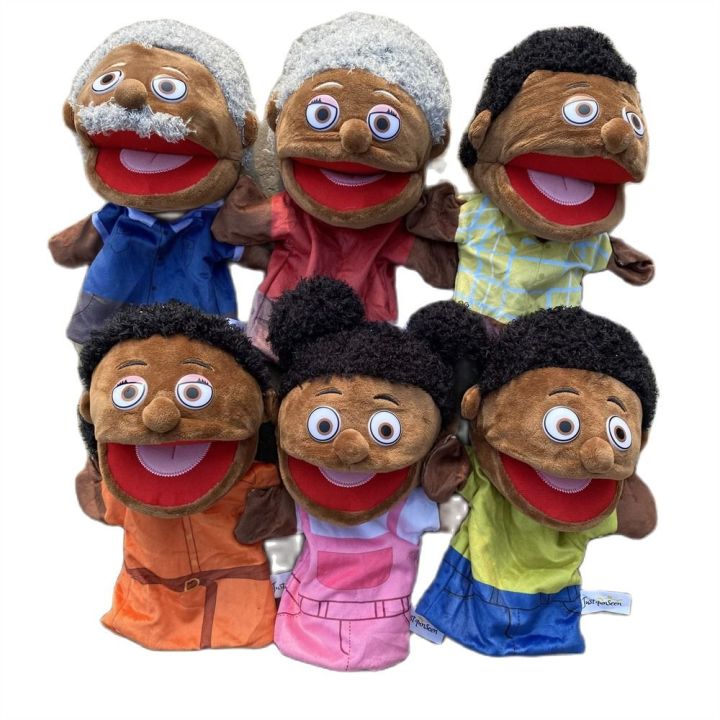 Cognition Teaching Educational Black Skin African Plush Toys Hand Puppet Plush Hand Puppet Finger Dolls Finger Puppets