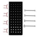 60PC Set Fashion Crystal Nose Ring Surgical Steel Nose Studs Piercing For Women Gift With Box Nariz Piercing Body Jewelry.