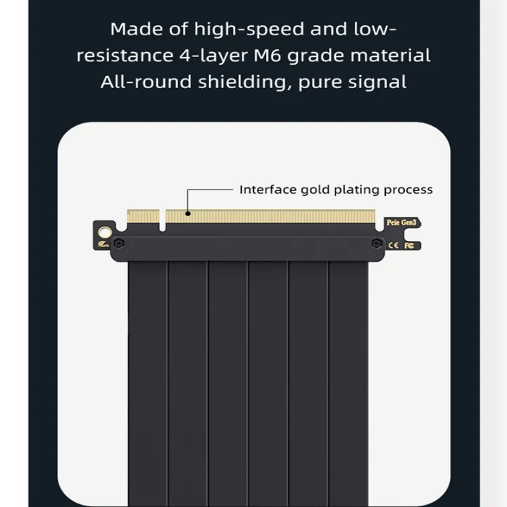 TEUCER%20Vertical%20GPU%20Mounting%20Bracket%20Graphics%20Card%20Holder%20Kit%20with%2020cm%20PCI-E%204.0%20x16%20Anti-interference%20Riser%20Cable%2090%20Degree%20-%20Image%202