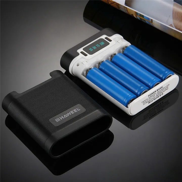 4Pcs%2018650%20Batteries%20Charging%20Case%20Rechargeable%20Case%20Mobile%20Power%20Nesting%20Material%20Dual%20USB%20Battery%20Case%20Durable%20White%20-%20Image%2010