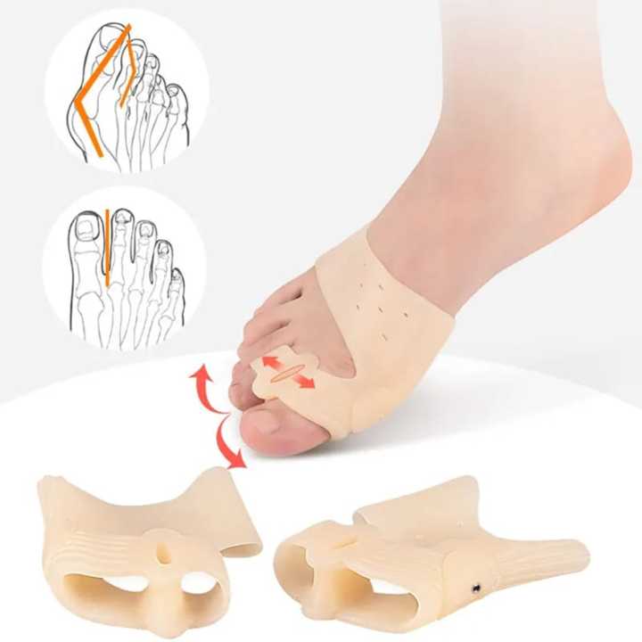 1pair Silicone Bunion Corrector Toe Separator Bunions Toe Valgus For Toe Haluksy Finger Separator Hallux Valgus Corrector
