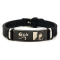 Naruto Silicone Bracelet Metal Silica Gel Uchiha Itachi Kakashi Anime Action Figures Accessories Children Toys Gifts SEVICH. 