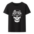 Red Devil As A Biker In Retro Style Modal Print T Shirt Men Comfortable Breathable Camisetas Creative Hipster Fashion Streetwear. 