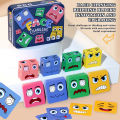 Kids' Face Change Expression Puzzle Building Blocks Montessori Cube Table Game Toy Early Educational Toys for Children Gifts. 