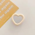 Korea Ins Cute Love Heart Mirror Lazy Griptok Bracket For iPhone 14 Plus Accessories Grip Tok Silicone Phone Holder Ring Stand. 
