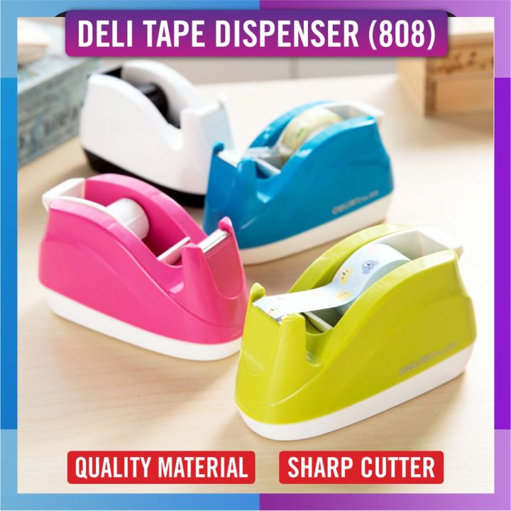Deli%20E808%20Tape%20Dispenser%20Non%20Slip%20Padded%20Base%20Assorted%20Colors%20Office%20Stationery%20Cutter%20-%20Image%203