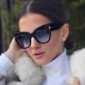 Women Sunglasses New Fashion Brand Designer Cat Eye Female Gradient Points Sun Glasses Big Oculos feminino de sol UV400. 