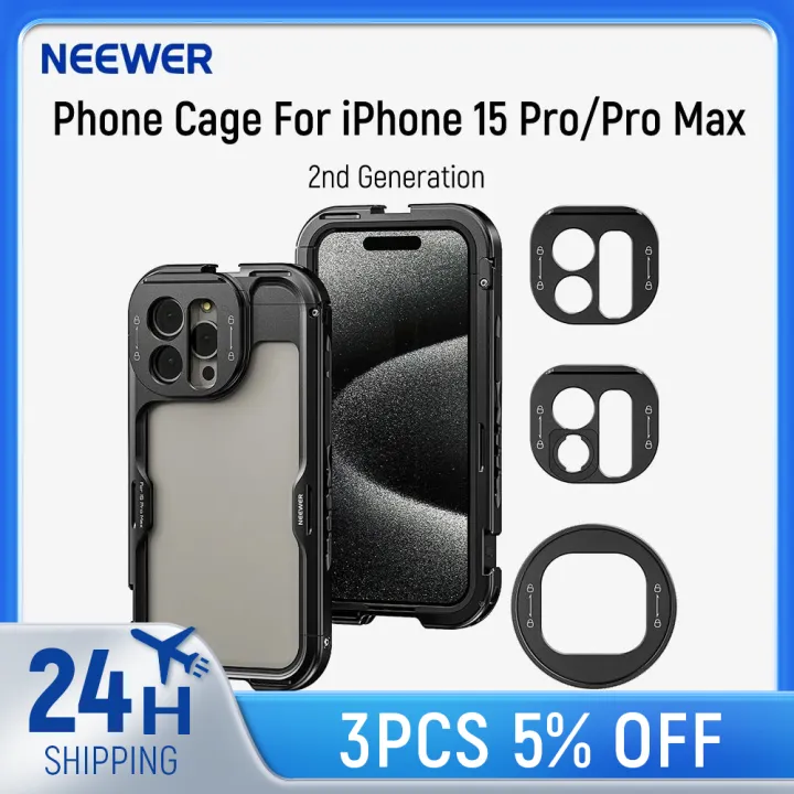NEEWER 2nd Generation iPhone Case Quick Release Design Video Rig Phone Stabilizer Compatible with iPhone 15 Pro/iPhone 15 ProMax
