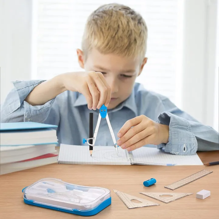 FORIDE%20Geometry%20Set%2010%20Pcs%20Math%20Supplies%20Kit,Including%20Compass,Protractor,Ruler,Eraser,Pencil%20Ect,for%20Drawing%20and%20Measurement%20-%20Image%206