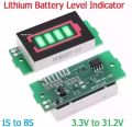 1S - 4S-8S Single 3.7V Lithium Battery Capacity Indicator Module 4.2V Blue Display Electric Vehicle Battery Power Tester Li-ion. 