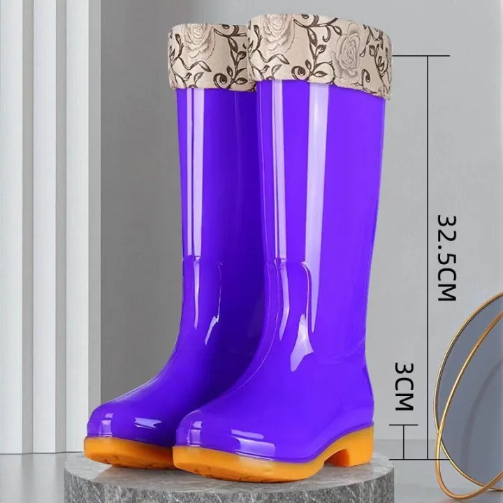 High%20Non-Slip%20Fleece-Lined%20Cotton-Padded%20Rain%20Boots%20Waterproof%20Rain%20Boots%20Barrel%20Rubber%20Shoes%20Shoe%20Cover%20Rubber%20Boots%20Women's%20Kitchen%20Warm%20Winter%20-%20Image%204