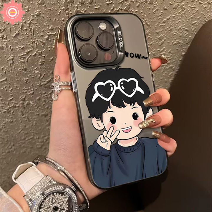 Cartoon%20Cute%20Girl%20Boy%20Love%20Heart%20Glasses%20Couples%20Case%20Compatible%20for%20IPhone%2013%2015%2016%2014%2011%2012%20Pro%20Max%207Plus%20XR%20X%20XS%20Max%207%2015%2016%2014%208%20Plus%20SE%202020%20Luxury%20Plating%20Metal%20Lens%20Case%20-%20Image%206