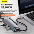 Baseus USB C HUB Multi HUB Ethernet Network PD 100W Type C Docking Station Splitter HDMI-Compatible USB 3.0 Adapter For Macbook.