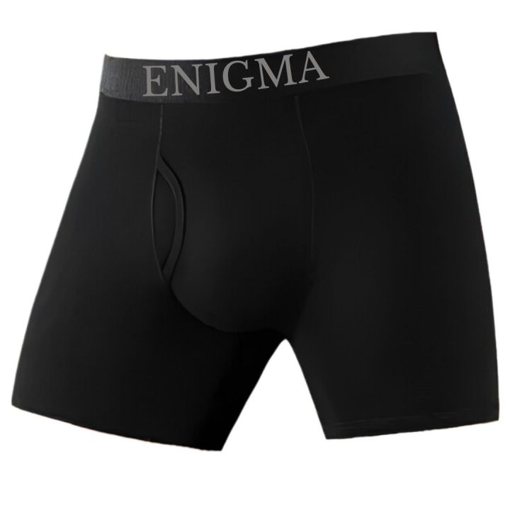 Enigma%20Premium%20Men's%20Underwear/Short%20Leg%20Boxer%20Brief/With%20Front%20Fly%20Opening%20-%20Black%20-%20Comfortable%20Fit%20-%20Image%203