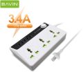 Bavin 3 Power Socket Extension 17W with 5 Slot 3.4A Universal AC USB Charger HUB PC512. 