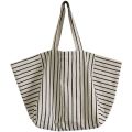 Canvas bag women's ins one-shoulder, large-capacity, lazy wind, striped fashion, big bag, casual literary hand-tote bag women.