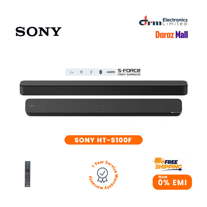 SONY HT-S100F 2ch Single Soundbar with Bluetooth