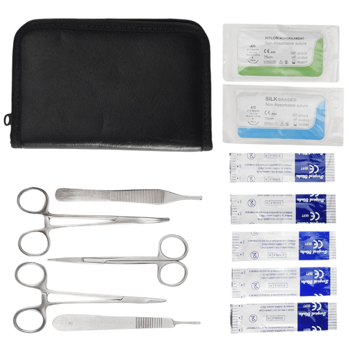 Suture Kit,Stainless Steel Training Instruments with Scalpel Blades for Veterinarian,Biology and Dissection Lab Students