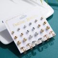Trendy Mixed Design Pearl Stud Earrings for Women New collection - 12 Pairs Earring for Women - Earring Set for Girls Stylish Simple Top - Kaner Dul - Kaner Dul.