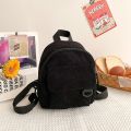 【In-Stock】 Fashion Small Corduroy Mini Backpack Student Bookbags Traveling Backpacks Solid Color.
