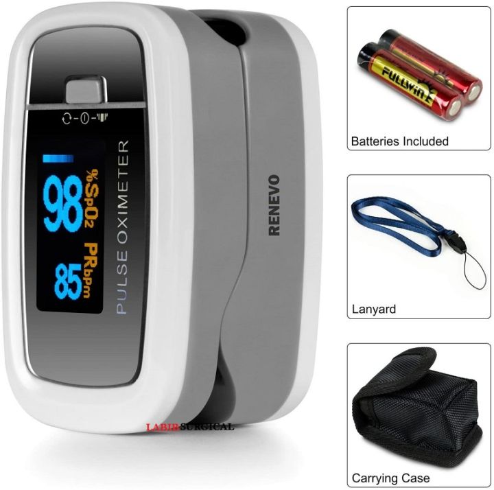 Renevo%20CMS-50D1%20Fingertip%20Pulse%20Oximeter%20Blood%20Oxygen%20Sensor%20SpO2%20for%20Sports%20and%20Aviation.%20Portable%20and%20Lightweight%20with%20LED%20Display%20-%202%20Years%20Replacement%20Warranty%20%20-%20White%20-%20Image%203
