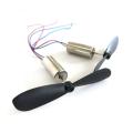 2pcs DC3.7-4.2V Micro DIY Helicopter Coreless DC Motor With Propeller Great Torque High Speed Motor.