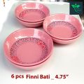 6 Pcs Pink Melamine Finnie Bowls – 4.75'' Durable & Stylish | Ideal for Home & Office Use".