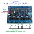 DC 12V 24V 16 Input 16 Output Modbus RTU Module, Only Board. 