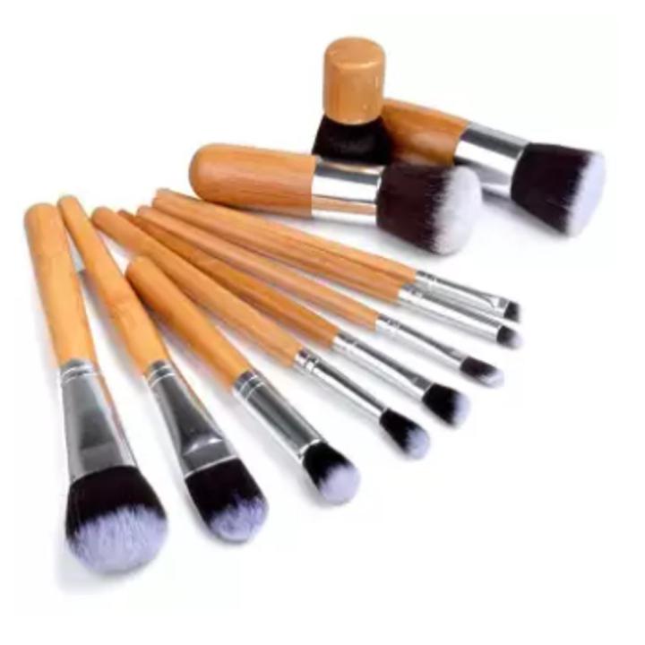 Professional Bamboo Makeup Brush Set - 11 Pcs - Brush Set