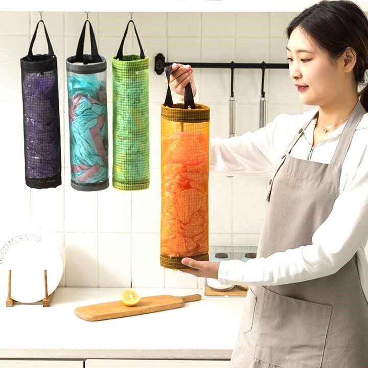 Kitchen Plastic Trash Bag Holder, Grocery Bag Holder, Trash Bag Holder