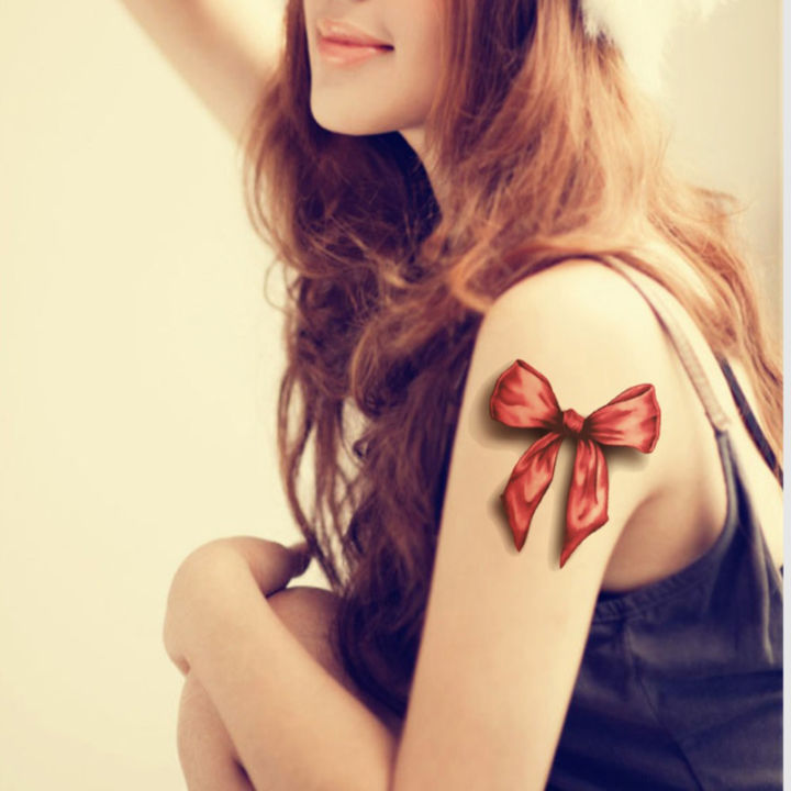 2PCS Temporary Tattoos Small Bowknot Bows Waterproof For Body Art y Beauty Makeup Temporary Tattoo Stickers For Girls