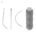 5 Pieces Hair Extension Sew Weaving Thread With 3 Style Needles Gray Brown. 