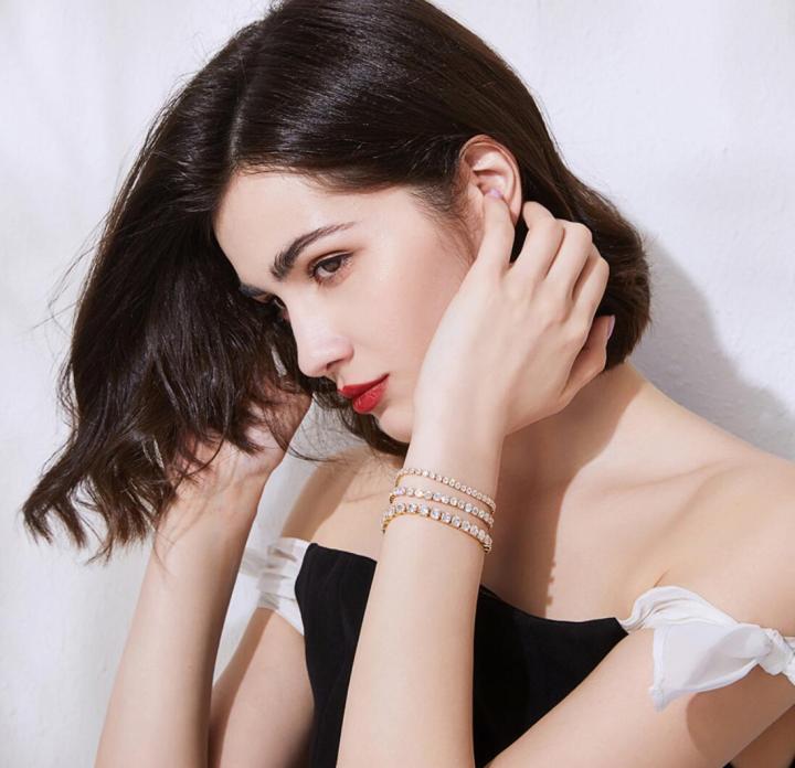 Fashion Jewelry Bracelets & Bangle,Cubic Zirconia Tennis Bracelet Hip Hop Women Jewelry Iced Out 1 Row Gold Cz Charms Bracelet