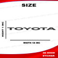 Car Bonnet Hood 3D Letter Logo Emblem Sticker | Luxury Front Hood Logo Emblem Badge Sticker-  TOYOTA. 