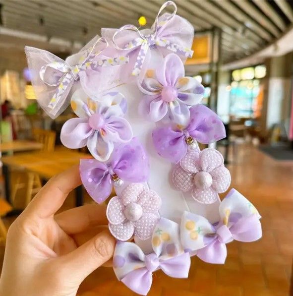 %5B10-Piece%20Set%5D%20Bow%20Cloth%20Flower%20Hair%20Clips%20Children%20Princess%20Baby%20Sweet%20Bangs%20-%20Image%204
