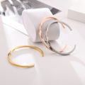 European and American Style Wire Diameter round Accessories for Girls One Titanium Steel Women's Rose Gold Japanese and Korean Fashionable Rose Gold Bracelet.