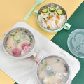 Hamshmoc Stainless Steel Baby Feeding Bowl Spoon Dust Protection Sealing Children'S Bowl And Spoon Set Anti-Scald Insulation Baby Tableware Self-Eating Training. 