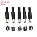 DC Male Jack and Female Socket Combo Pack - 2.1mm - Set of 10 | Convenient Power Connectors for Various Applications. 