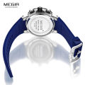 MEGIR Sports Chronograph Quartz Watches for Men Silicone Strap Wateproof Luminous Wristwatch Man Relogios Masculino 2106. 