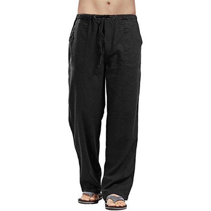 Fashion%20Streetwear%20Linen%20Pants%20Men%20Summer%20Thin%20Solid%20Loose%20Linen%20Trousers%20Male%20Plus%20Size%20Breathable%20Basic%20Casual%20Wide%20Leg%20Pants%20-%20Image%203