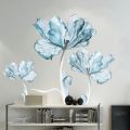 Gorgeous Wall Paint Ideas and Designs - Elegant Blue Dream Flower Fantasy Beautiful 3D Stylish PVC Wall Stickers For Home Decor.